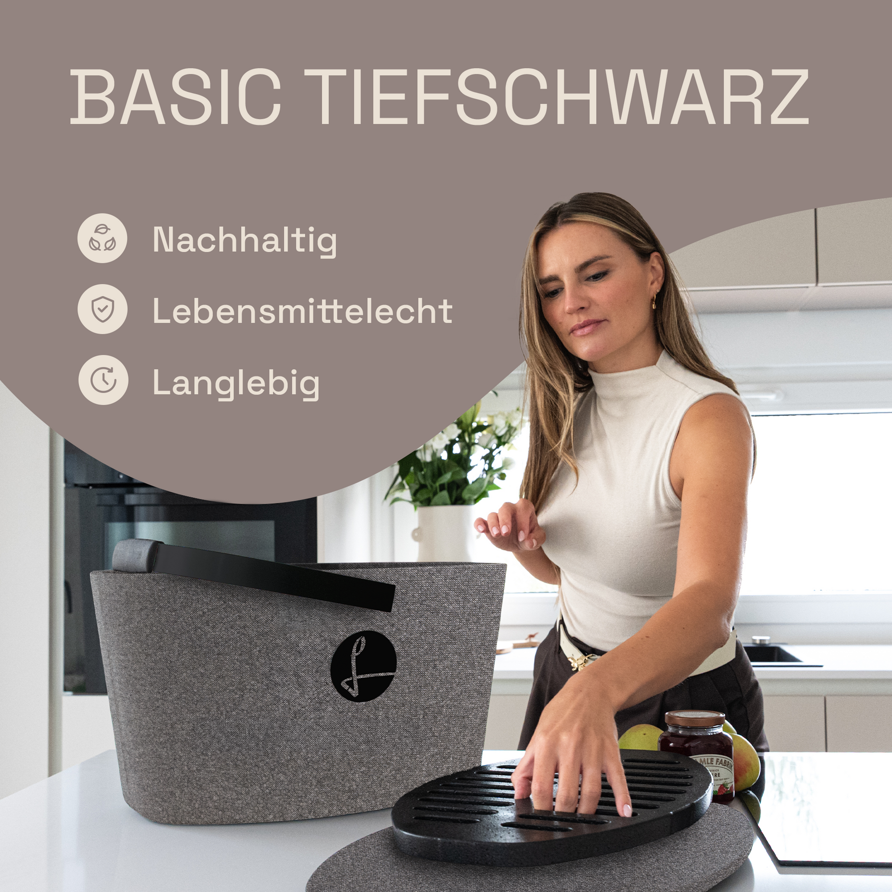 LIEBLINGSKORB Basic silver grey tiefschwarz