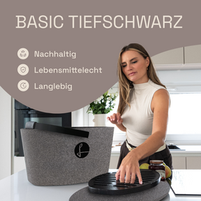 LIEBLINGSKORB Basic silver grey tiefschwarz