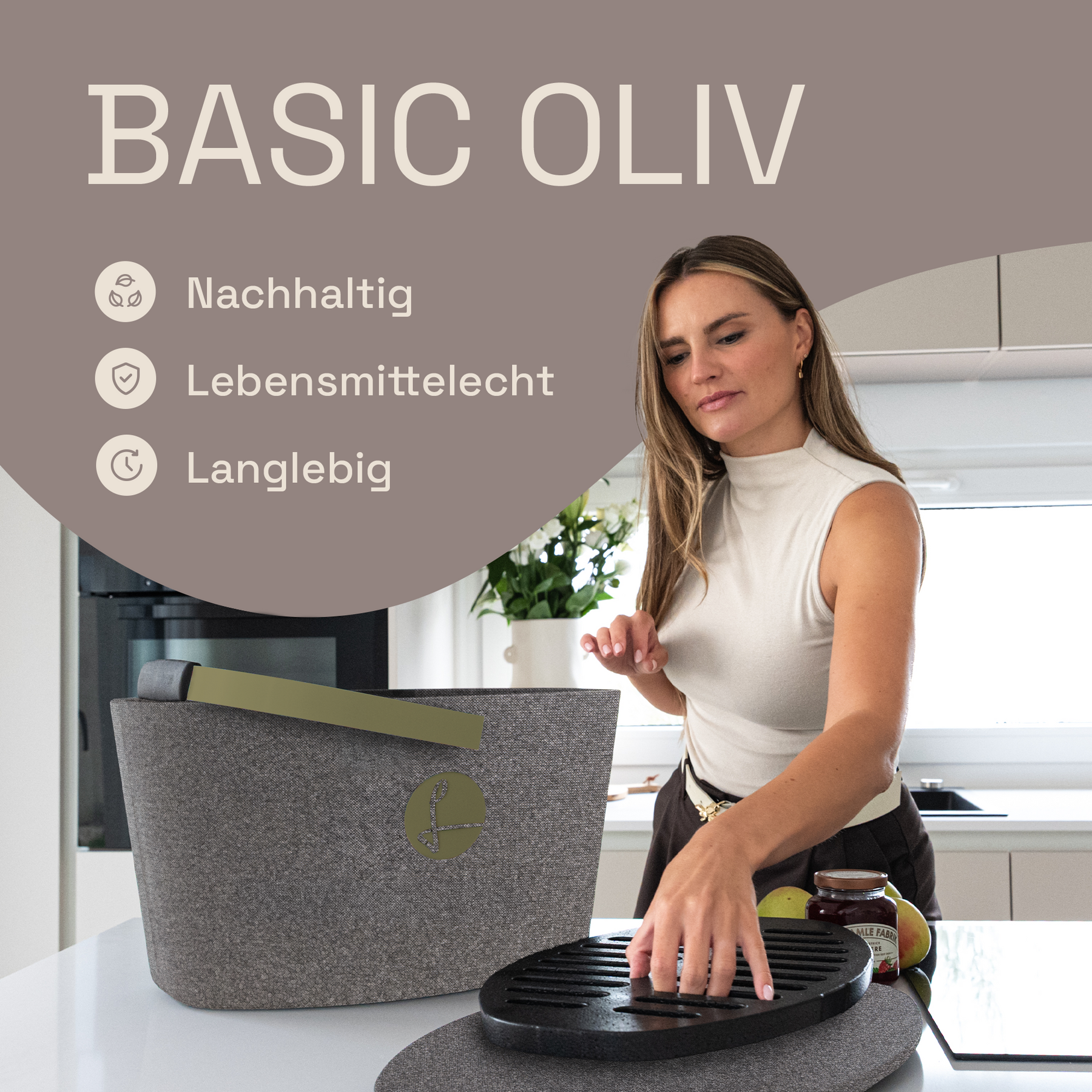 LIEBLINGSKORB Basic silver grey oliv