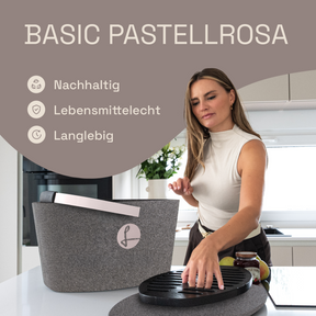 LIEBLINGSKORB Basic silver grey pastellrosa