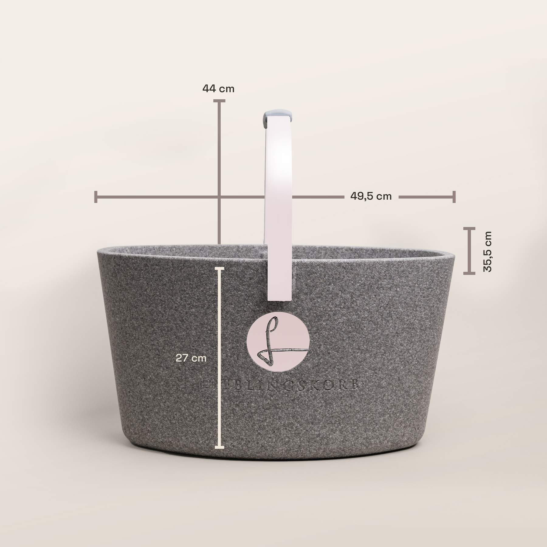 LIEBLINGSKORB Basic silver grey pastellrosa