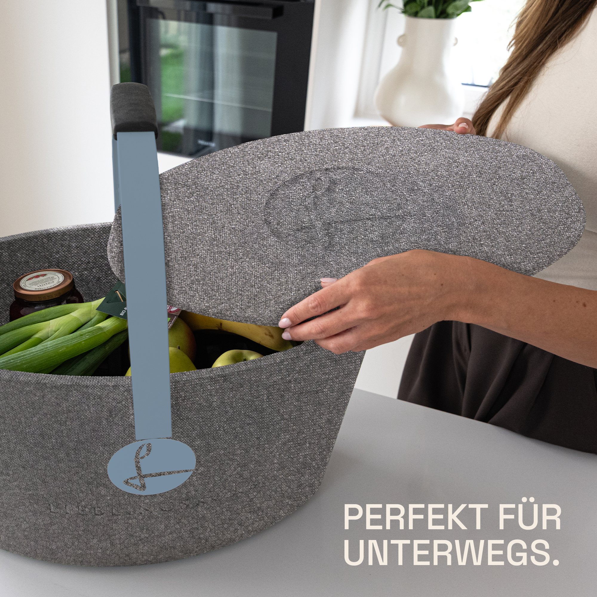 LIEBLINGSKORB® Basic silver grey nordic blue