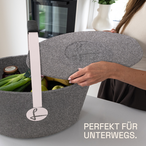LIEBLINGSKORB Basic silver grey pastellrosa