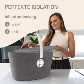 LIEBLINGSKORB Basic silver grey pastellrosa