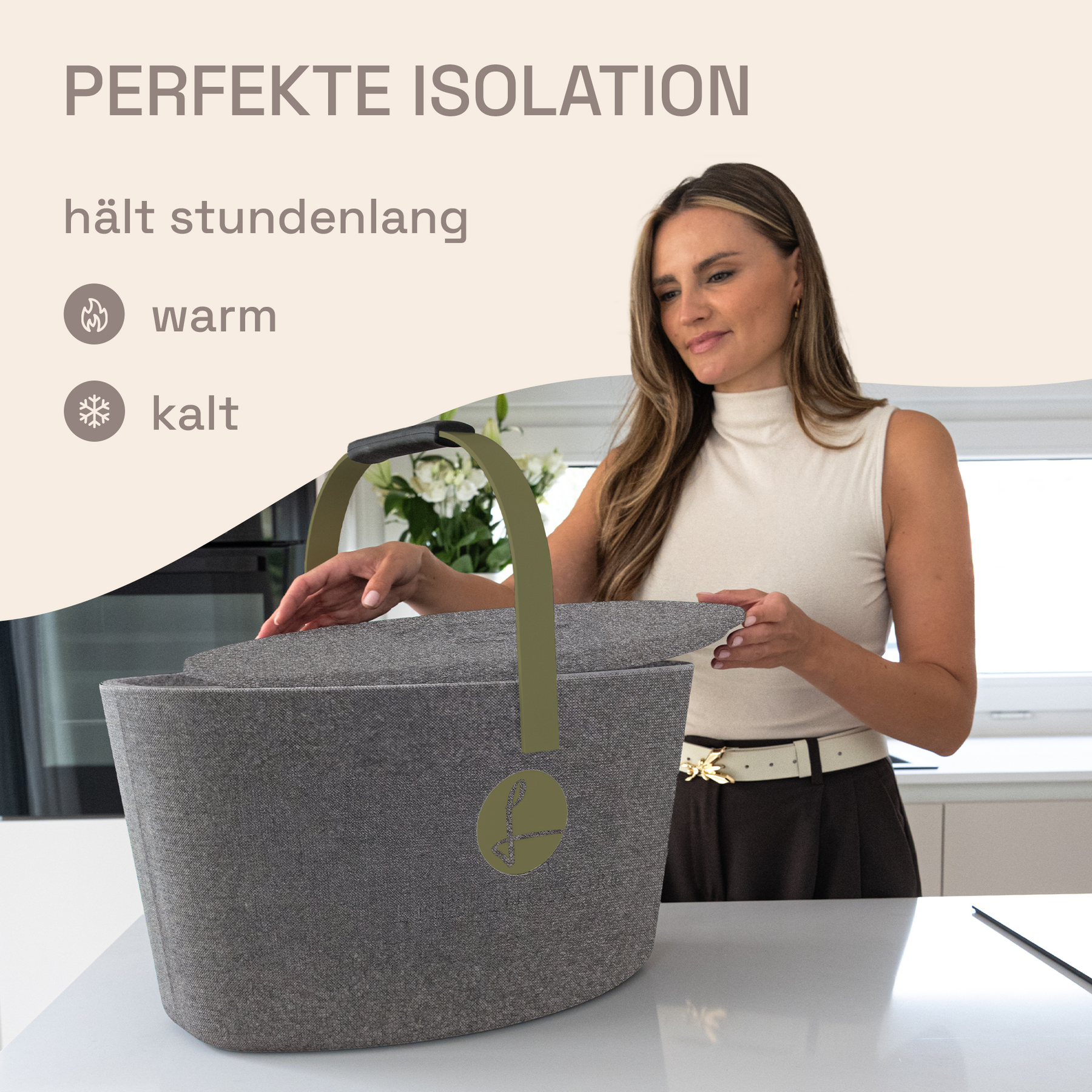 LIEBLINGSKORB Basic silver grey oliv
