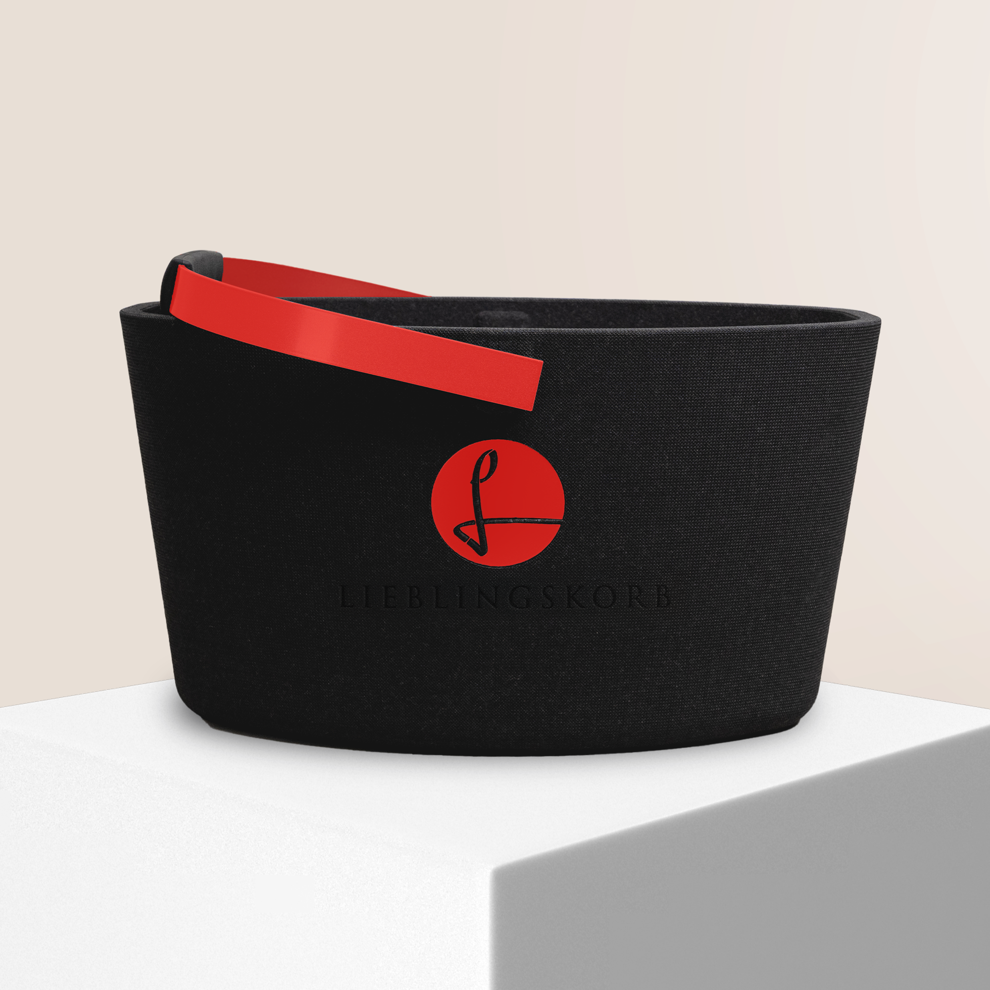 Deep Black Oval Bügel Strawberry red