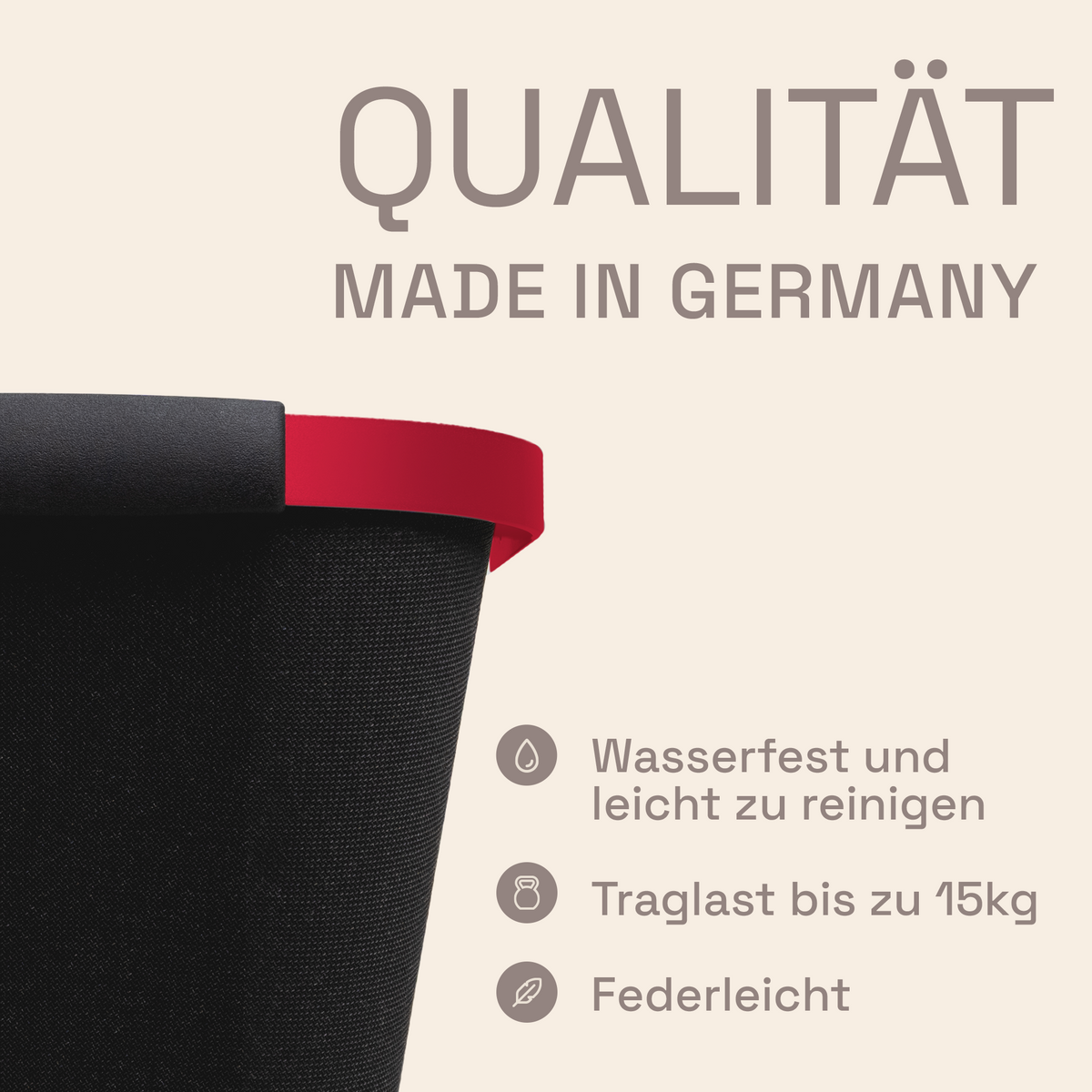 LIEBLINGSKORB Basic deep black weinrot