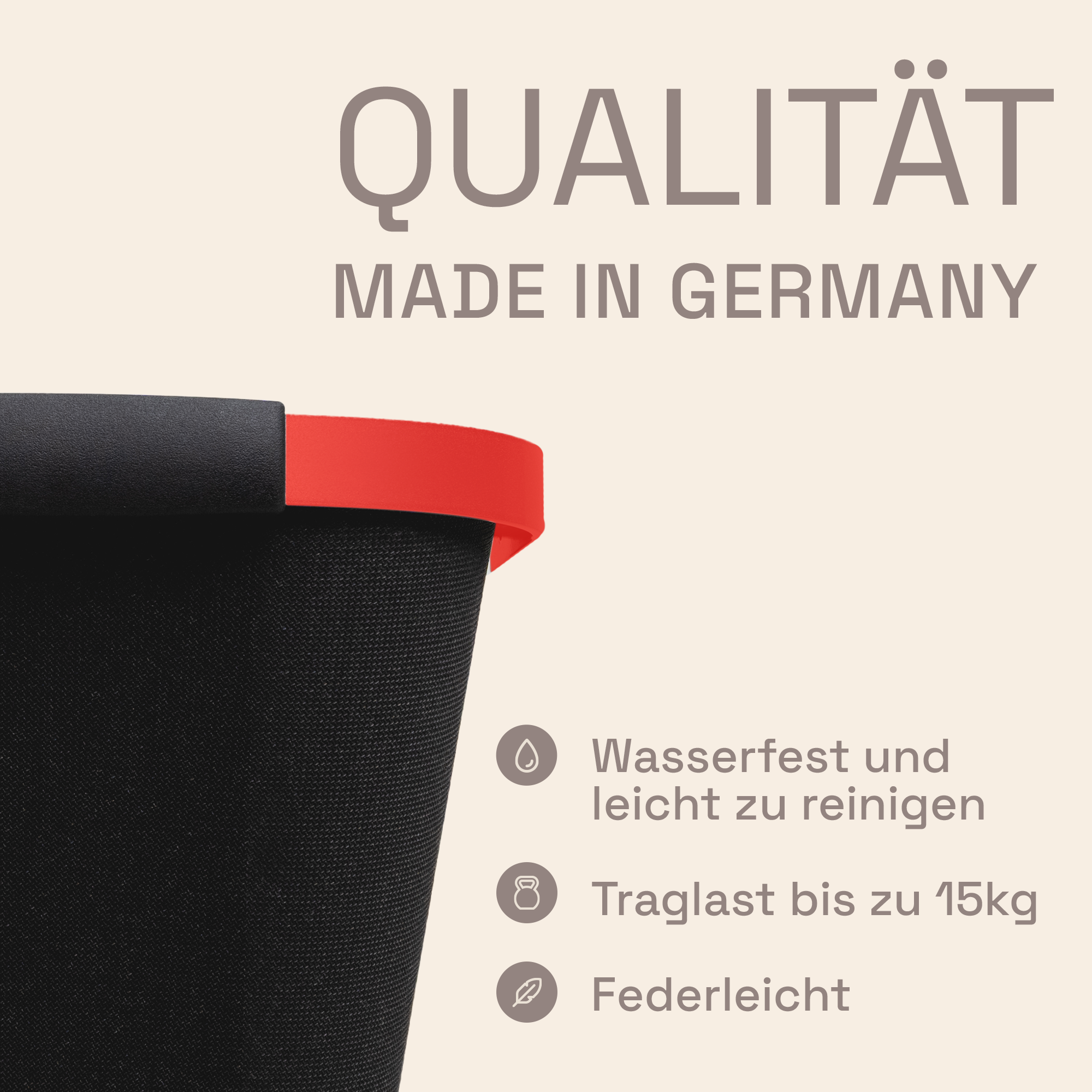 LIEBLINGSKORB® Basic deep black strawberry red