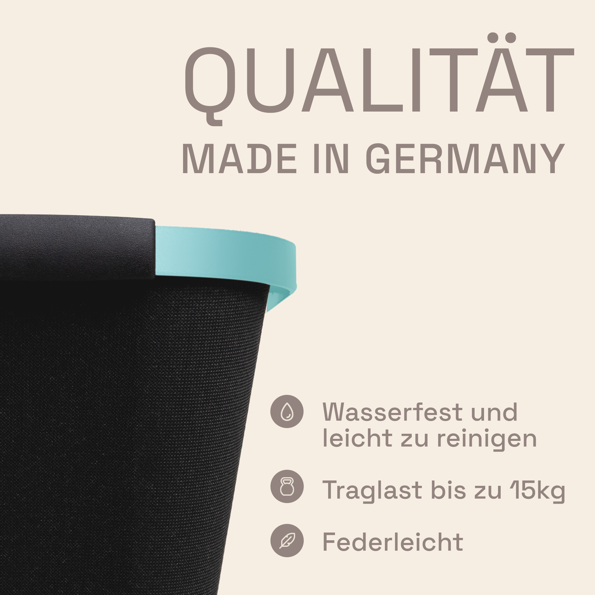 LIEBLINGSKORB® Basic deep black türkis