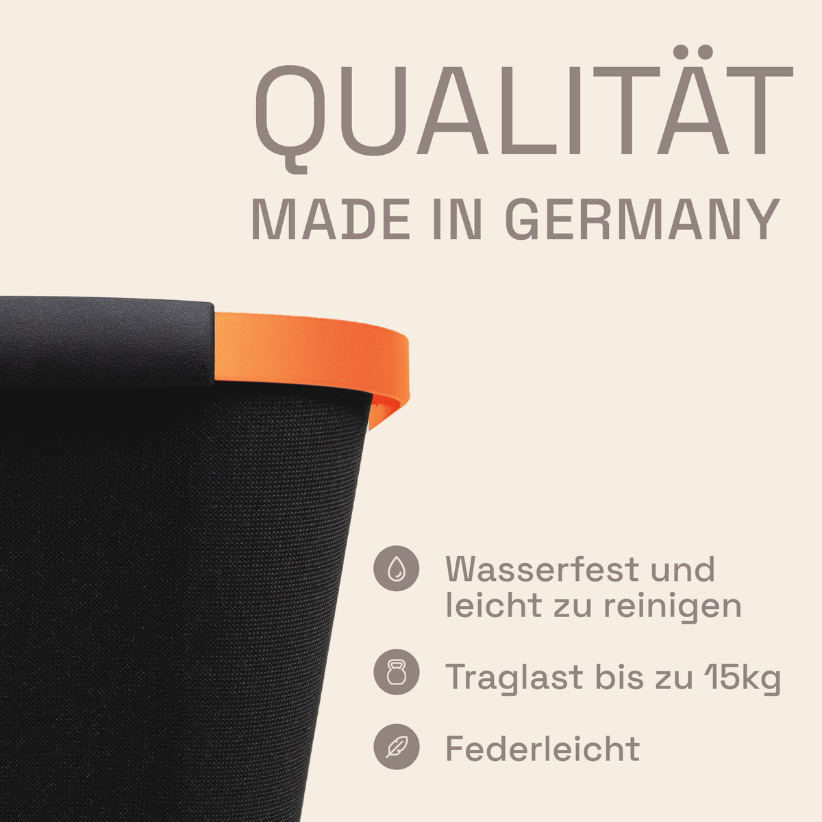 LIEBLINGSKORB Basic deep black lachsorange
