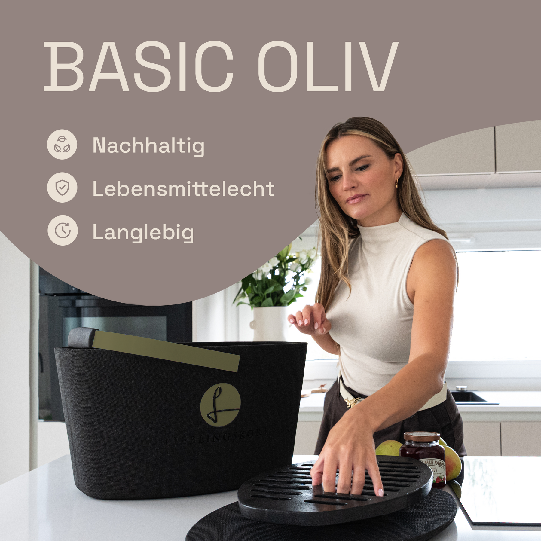 LIEBLINGSKORB Basic deep black oliv