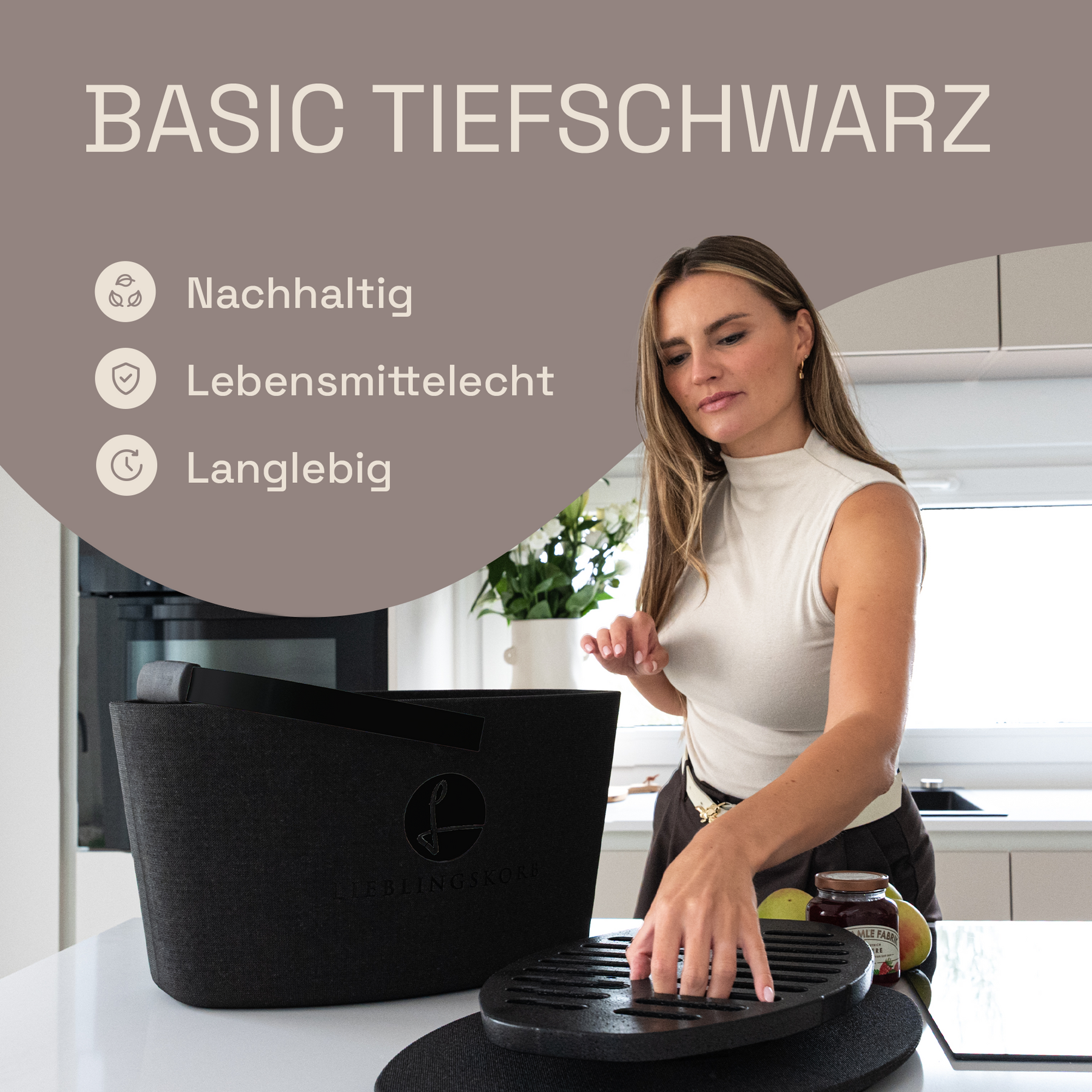 LIEBLINGSKORB Basic deep black tiefschwarz