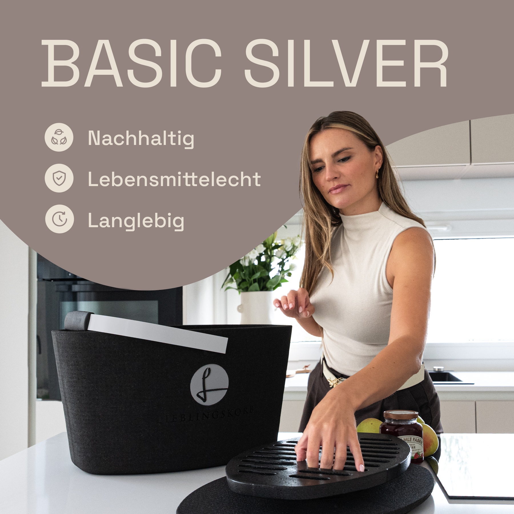 LIEBLINGSKORB Basic deep black silber