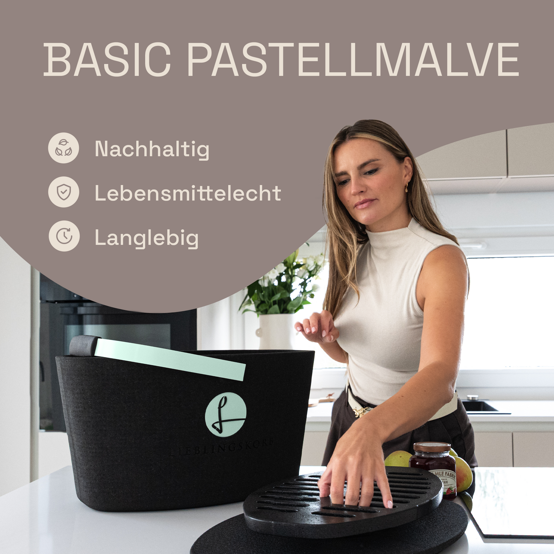 LIEBLINGSKORB Basic deep black pastell malve