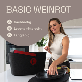 LIEBLINGSKORB Basic deep black weinrot