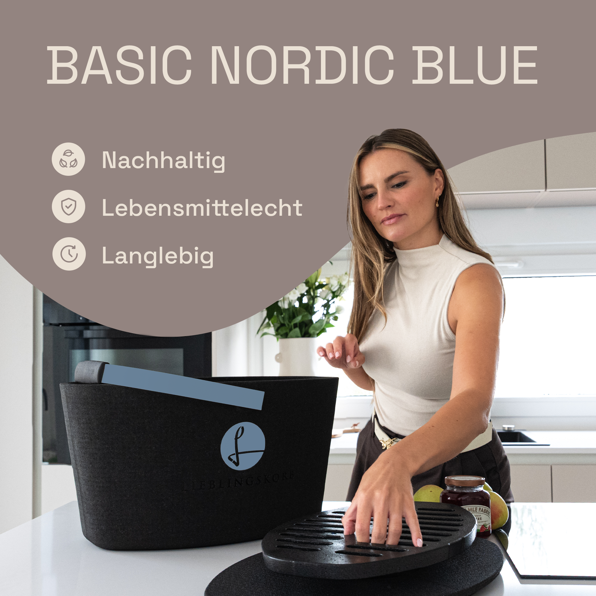 LIEBLINGSKORB® Basic deep black nordic blue