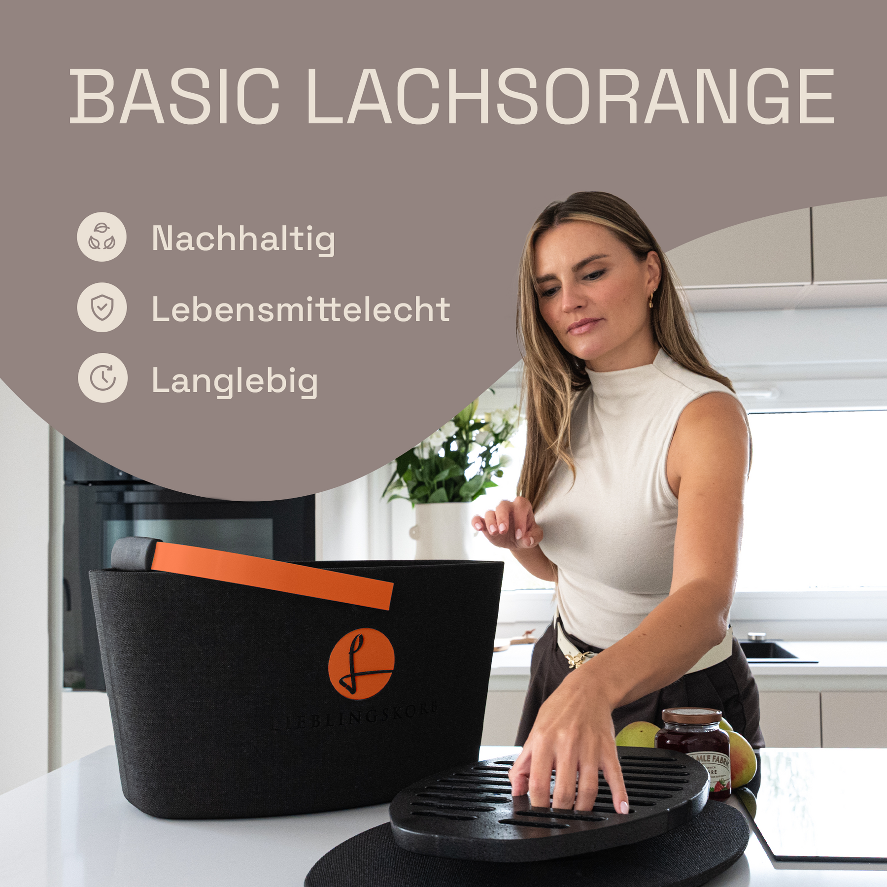 LIEBLINGSKORB Basic deep black lachsorange