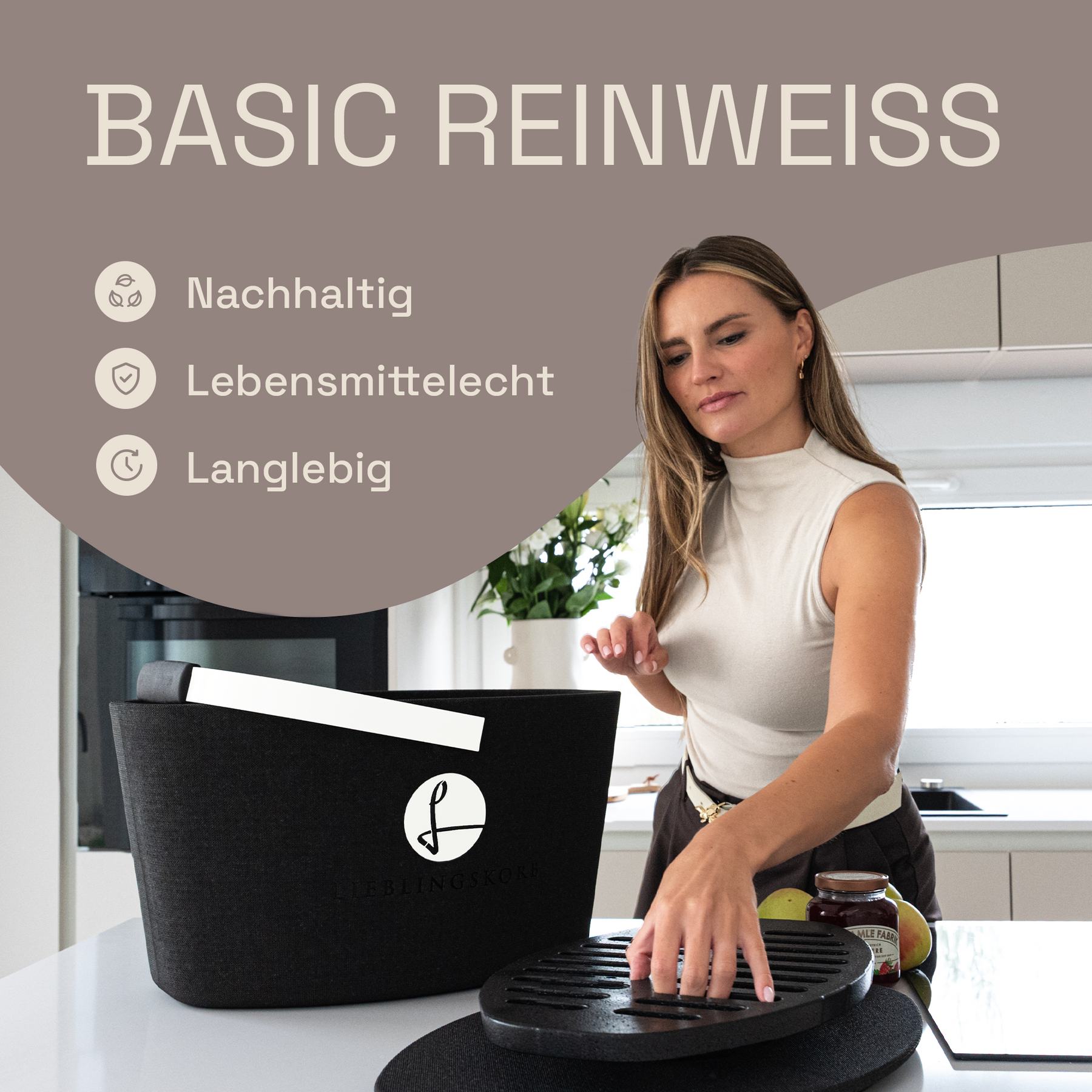 LIEBLINGSKORB Basic deep black reinweiß