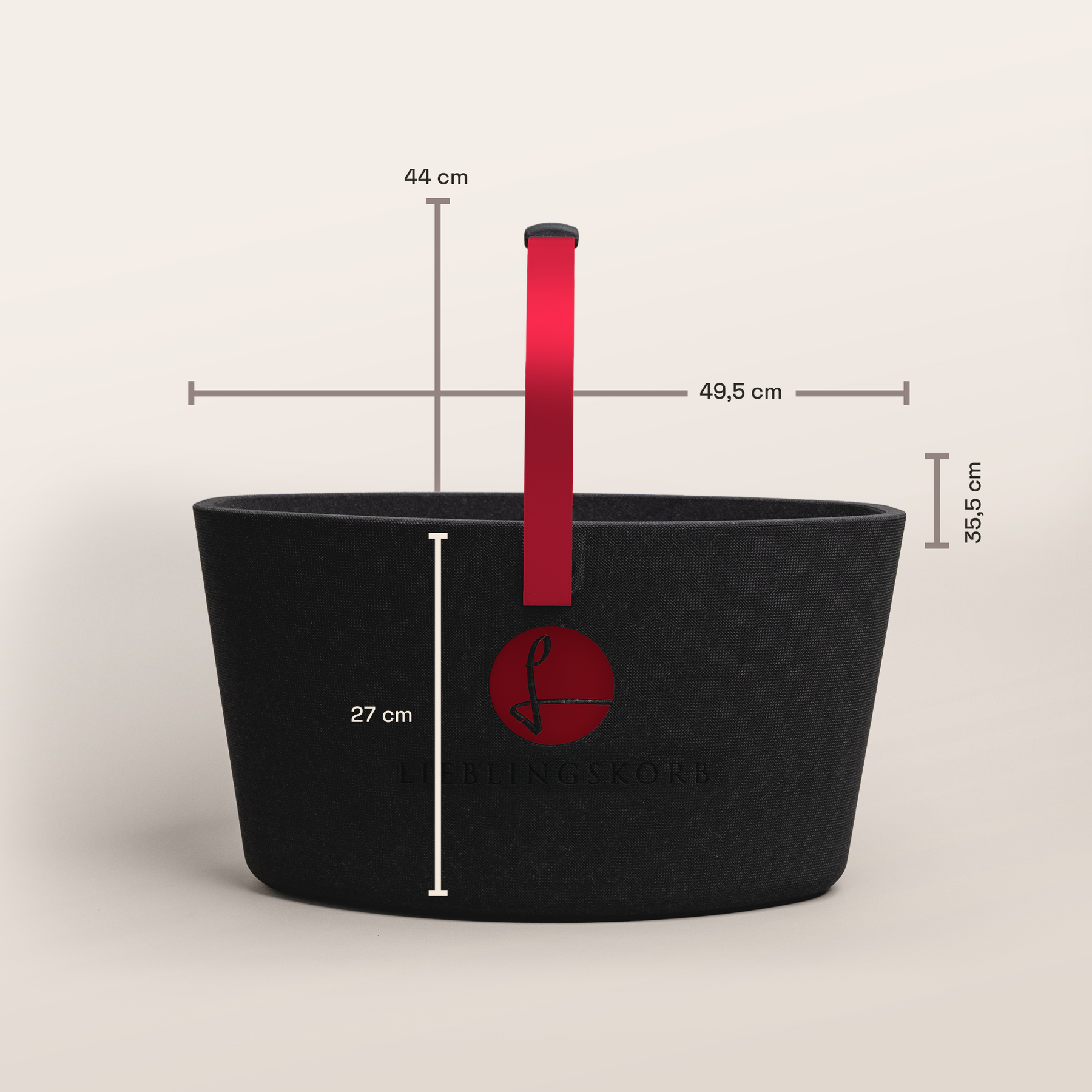 LIEBLINGSKORB Basic deep black weinrot