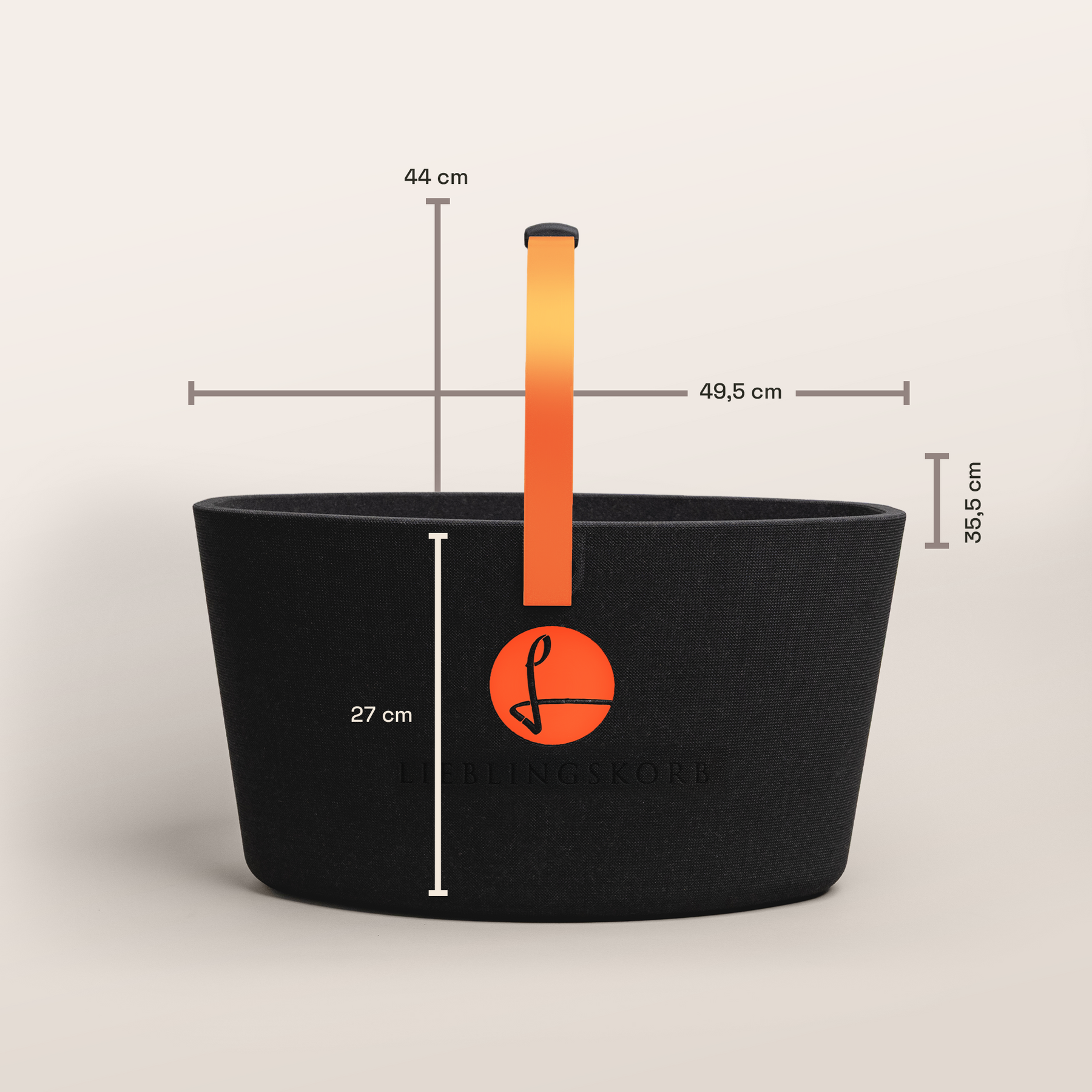 LIEBLINGSKORB Basic deep black lachsorange