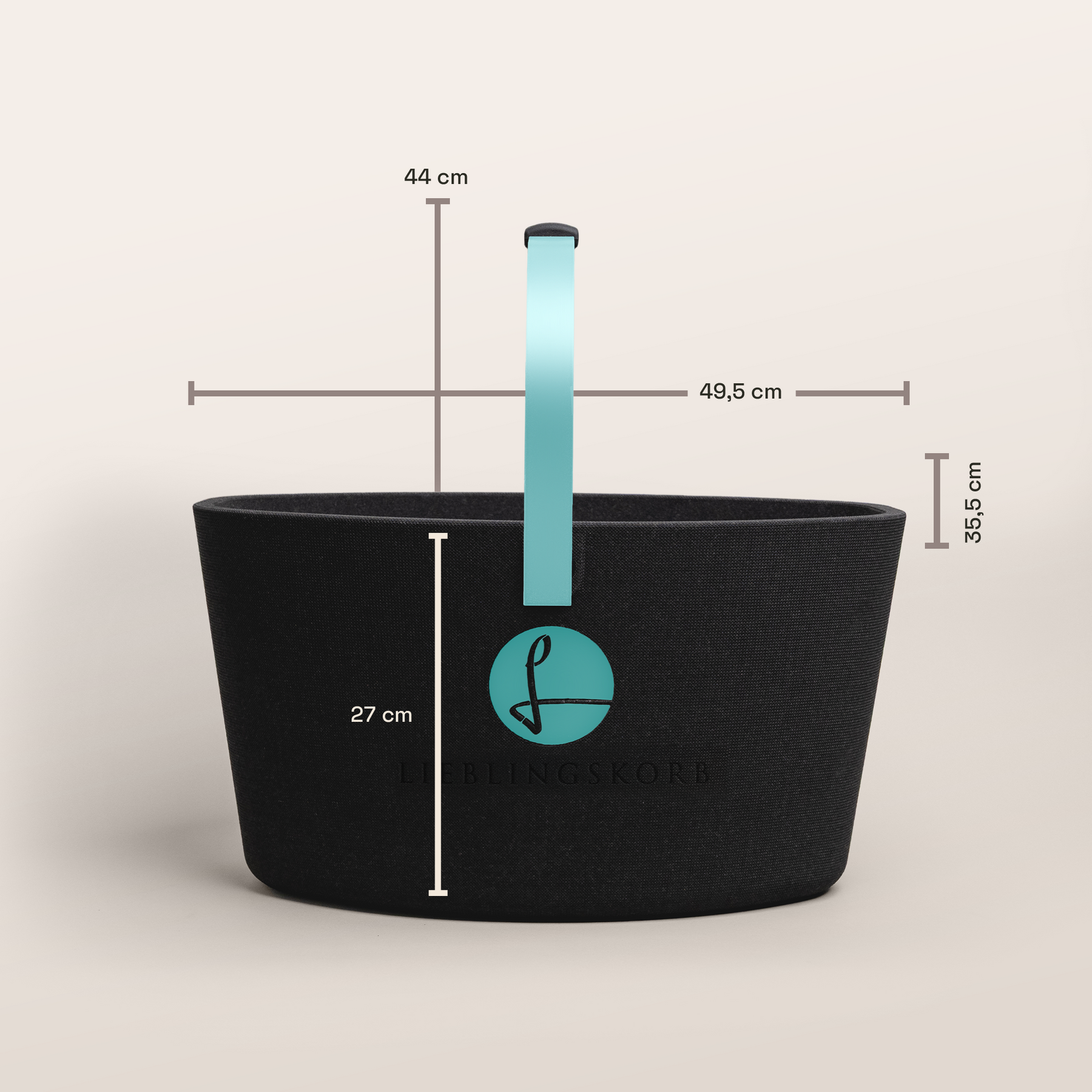 LIEBLINGSKORB Basic deep black türkis