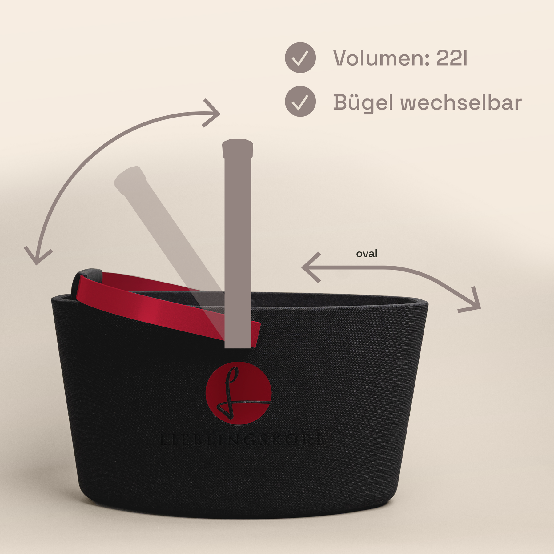 LIEBLINGSKORB Basic deep black weinrot