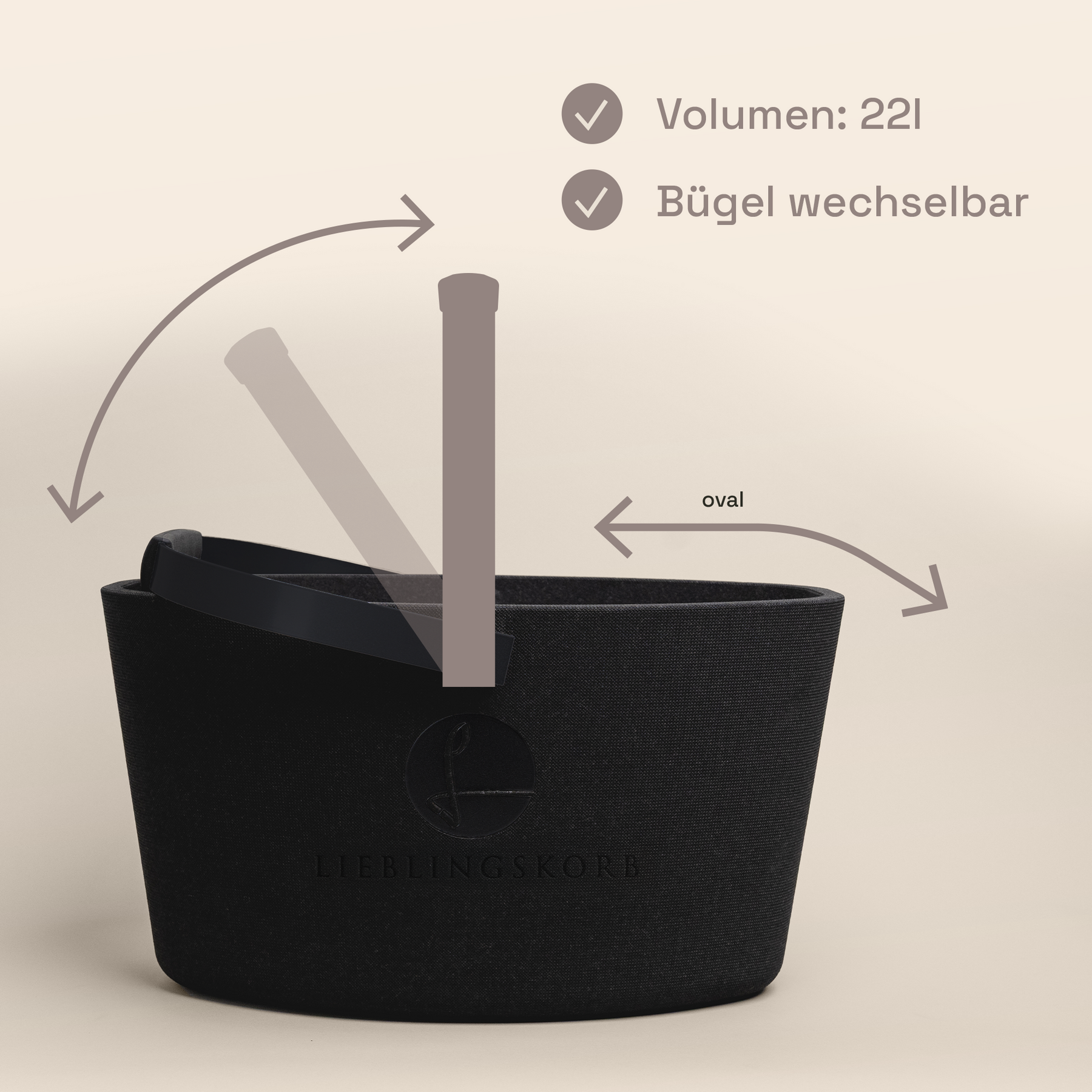 LIEBLINGSKORB Basic deep black tiefschwarz