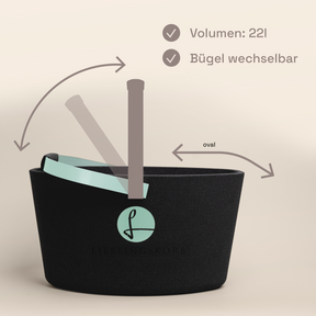 LIEBLINGSKORB Basic deep black pastell malve