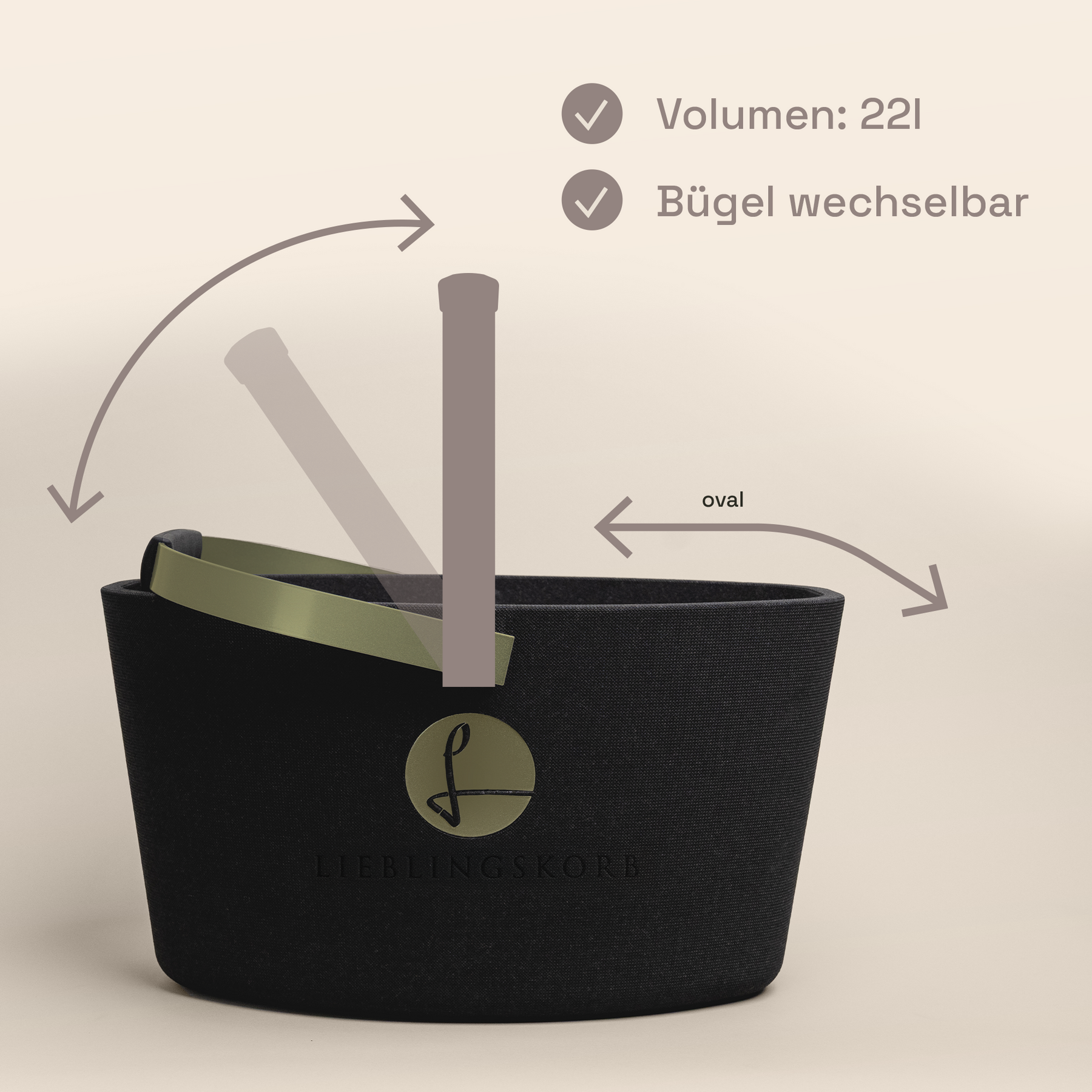 LIEBLINGSKORB Basic deep black oliv