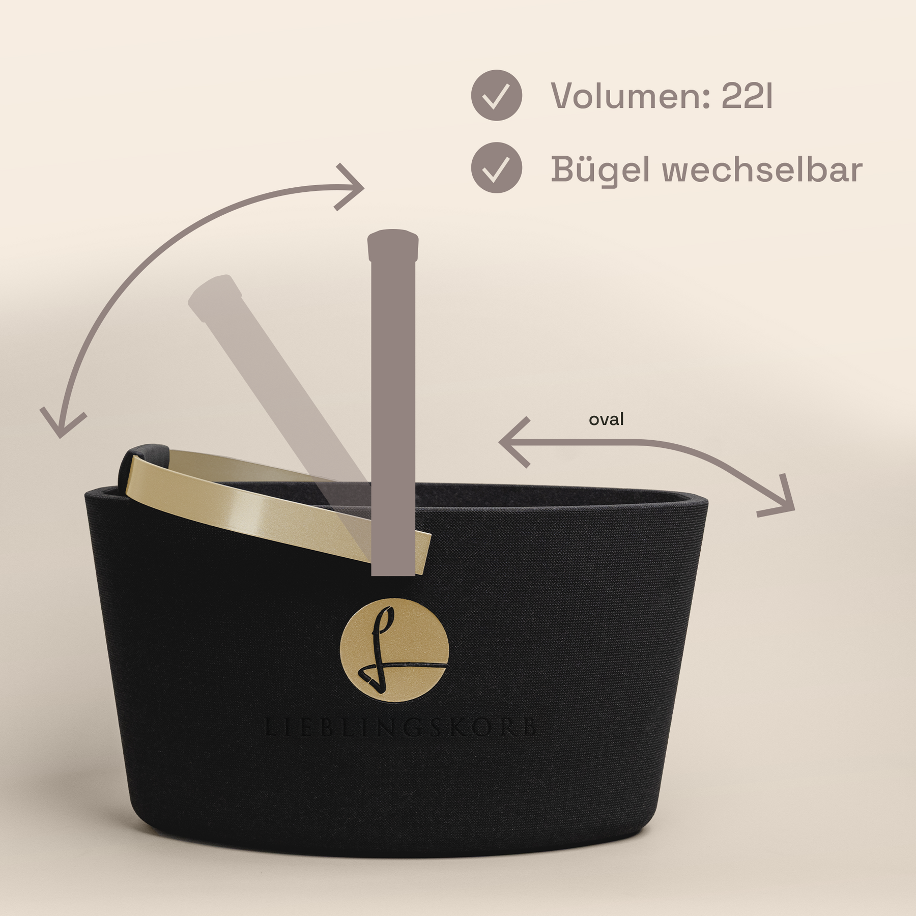 LIEBLINGSKORB Basic deep black gold