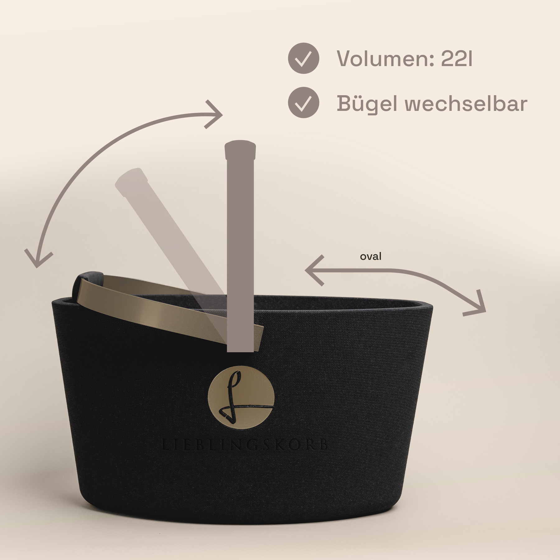LIEBLINGSKORB Basic deep black champagner
