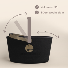 LIEBLINGSKORB Basic deep black champagner