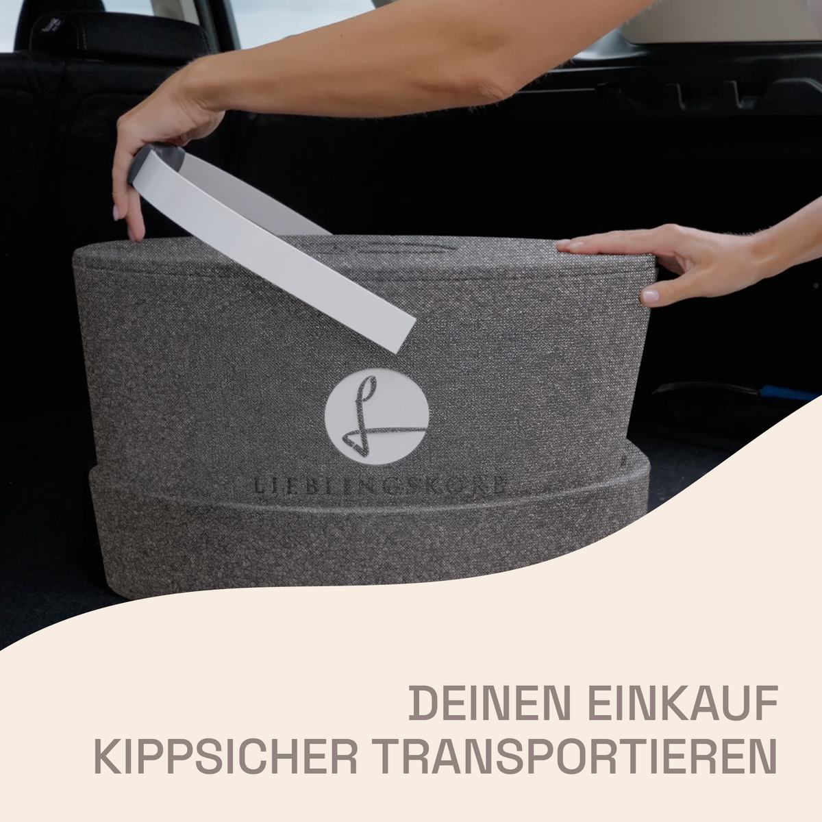 Original LIEBLINGSKORB oval Transportring silver grey